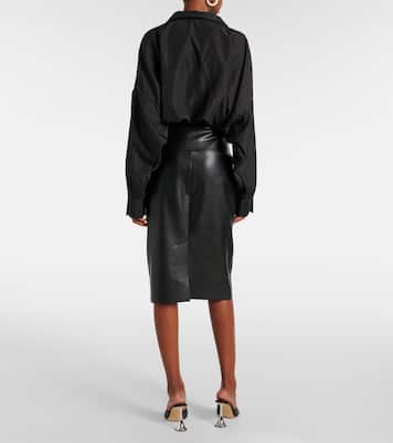 Faux leather pencil skirt | Norma Kamali