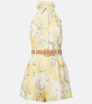 Combi-short Acacia en lin à fleurs | Zimmermann
