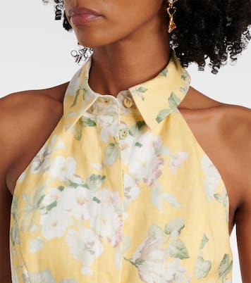 Combi-short Acacia en lin à fleurs | Zimmermann