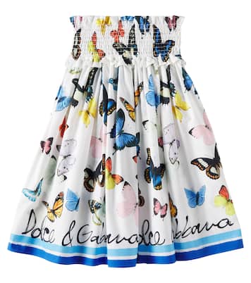 Gonna in popeline di cotone con volant | Dolce&Gabbana Kids
