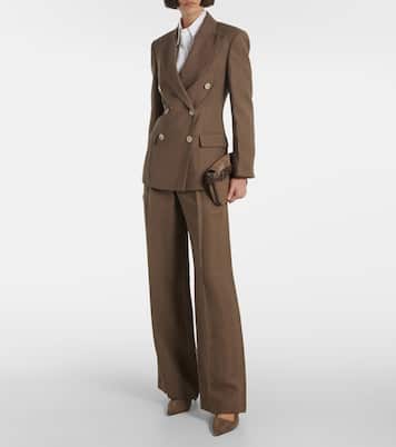 Pantaloni a gamba larga e vita alta | Brunello Cucinelli