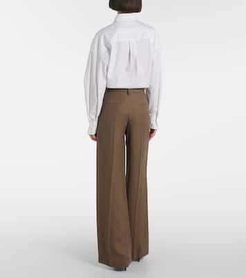 Pantaloni a gamba larga e vita alta | Brunello Cucinelli