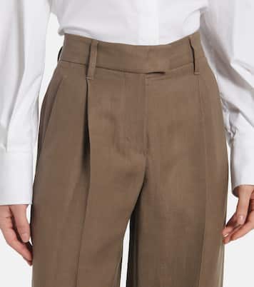 Pantaloni a gamba larga e vita alta | Brunello Cucinelli