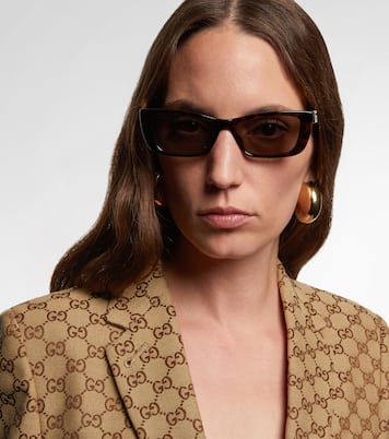 Eckige Sonnenbrille mit Kristallen | Gucci