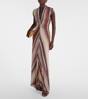 金属丝面料加长连衣裙 | Missoni
