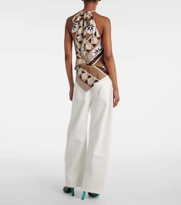 Top Paula's Ibiza Anagram imprimé en soie | Loewe