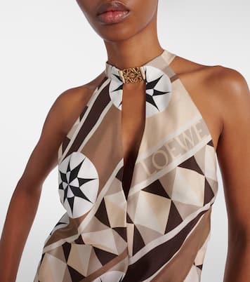 Top Paula's Ibiza Anagram imprimé en soie | Loewe