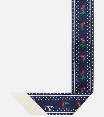 Sciarpa in seta con stampa Cherryfic | Valentino