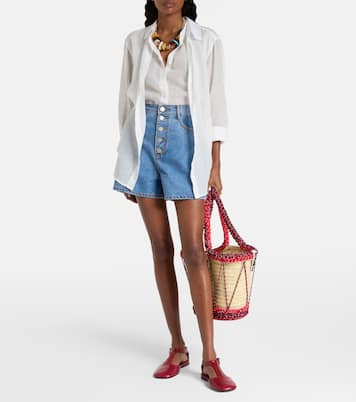 Stephi high-rise denim shorts | Alémais