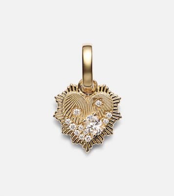 Anhänger Heart Love Token Mini aus 18kt Gelbgold mit Diamanten | FoundRae