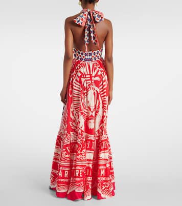 Rinse & Roar halter cotton maxi dress | Camilla
