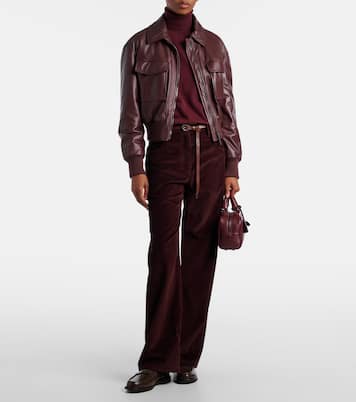 Pantalones rectos de pana con cuentas Monili | Brunello Cucinelli