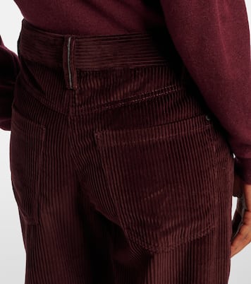 Pantalones rectos de pana con cuentas Monili | Brunello Cucinelli