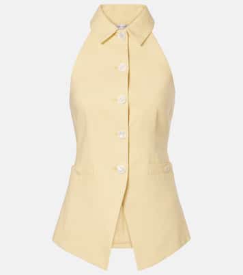 Orlinda halterneck linen-blend vest | Veronica Beard