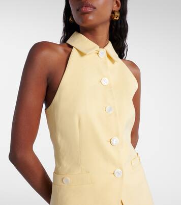Orlinda halterneck linen-blend vest | Veronica Beard