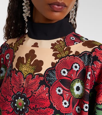 Printed fringed poncho | La DoubleJ
