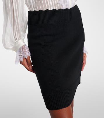 Ribbed-knit wool and cashmere miniskirt | Chloé