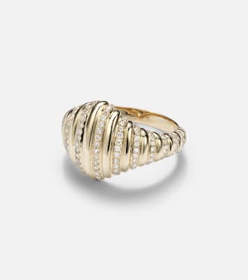 9kt gold pinky ring with diamonds | Yvonne Léon