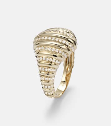 9kt gold pinky ring with diamonds | Yvonne Léon