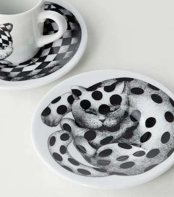 Set de 2 tazas y platillos High Fidelity de porcelana | Fornasetti