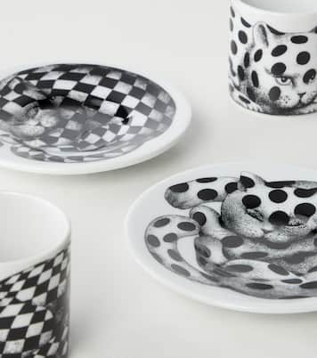 Set de 2 tazas y platillos High Fidelity de porcelana | Fornasetti