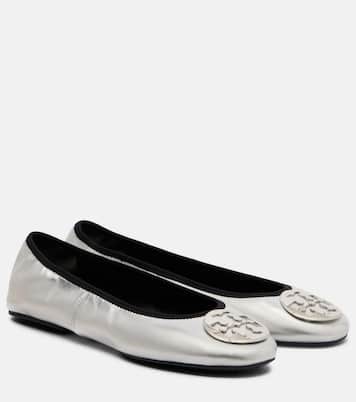 Ballerinas Minnie Travel aus Metallic-Leder | Tory Burch