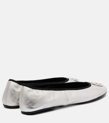 Ballerinas Minnie Travel aus Metallic-Leder | Tory Burch
