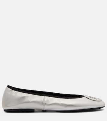 Ballerinas Minnie Travel aus Metallic-Leder | Tory Burch