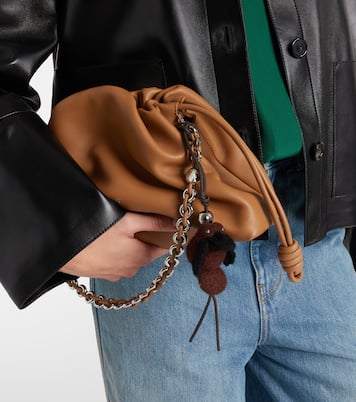 Leather-trimmed wool bag charm | Loewe