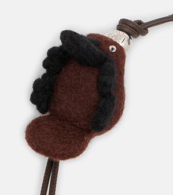 Leather-trimmed wool bag charm | Loewe