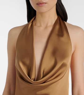 Halterneck satin gown | Norma Kamali
