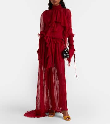 Brigitte leather-trimmed mules | Staud