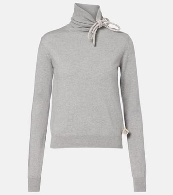 Embellished cotton and cashmere turtleneck sweater | Area