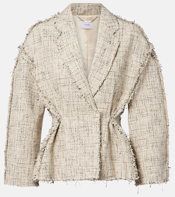 Cotton-blend tweed peplum jacket | Erdem