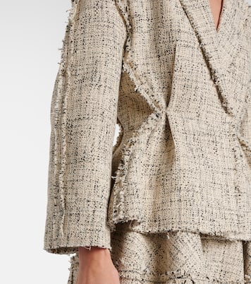 Cotton-blend tweed peplum jacket | Erdem