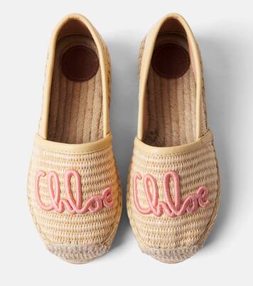 Bestickte Espadrilles aus Raffiabast | Chloé Kids