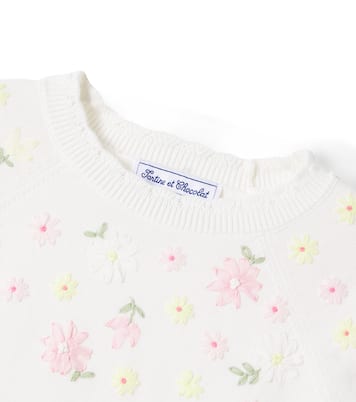 Jersey de algodón floral bordado | Tartine et Chocolat