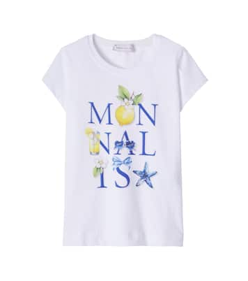 Logo cotton-blend jersey T-shirt | Monnalisa