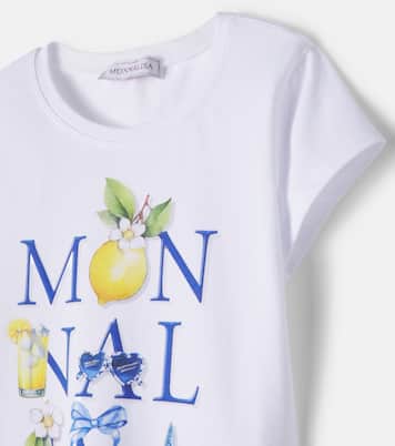 Logo cotton-blend jersey T-shirt | Monnalisa