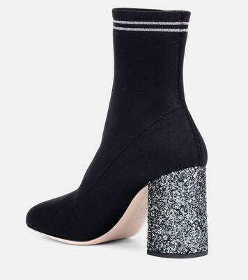 Stivaletti a calza con glitter | Miu Miu
