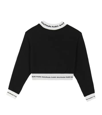 Cropped-Pullover aus Baumwolle | Balmain Kids