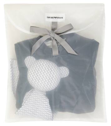 Bébé – Set combi-short et bavoir en coton | Emporio Armani Kids