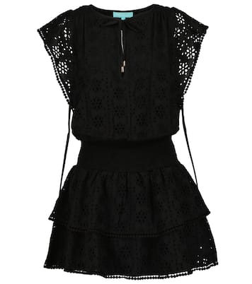 Vestido corto Keri de algodón con bordado inglés | Melissa Odabash