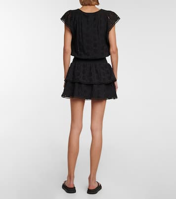 Vestido corto Keri de algodón con bordado inglés | Melissa Odabash