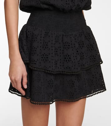 Vestido corto Keri de algodón con bordado inglés | Melissa Odabash