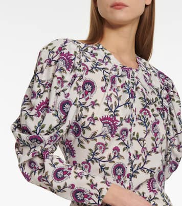 Robe midi Baga en soie mélangée à fleurs | Isabel Marant