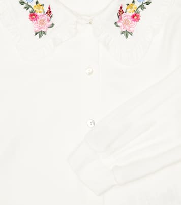 Besticktes Hemd aus Twill | Monnalisa