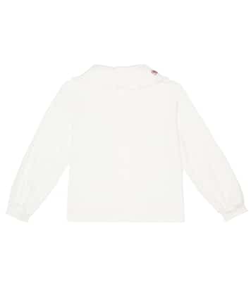 Besticktes Hemd aus Twill | Monnalisa
