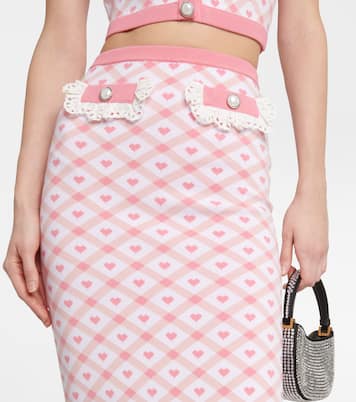 Falda midi de jacquard a cuadros | Alessandra Rich