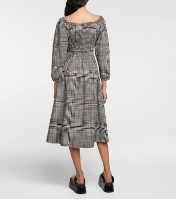 White Label - Abito midi in popeline di cotone a quadri | Proenza Schouler
